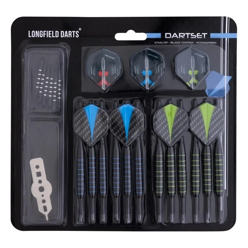 4 sets de fléchettes pointe acier 18/23g Longfield Darts