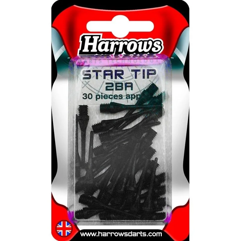 30 pointes plastique Harrows Star Tip 2Ba noir