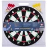 Jeu de fléchettes papier double face Longfield 43cm + 6 fléchettes laiton 18g