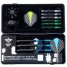 Ensemble fléchettes pointe plastique revêtement noir avec accessoires Longfield Darts