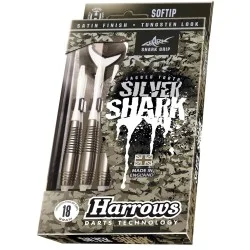 Fléchettes pointe plastique look tungstène 18g Harrows Silver Shark style B