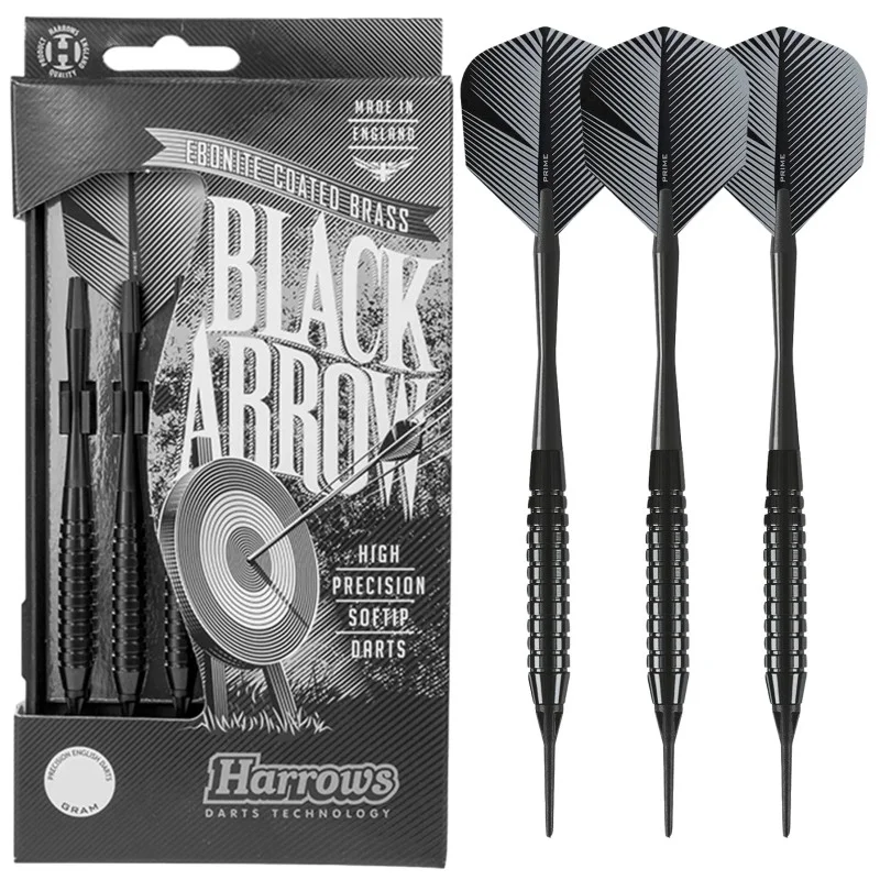 Fléchettes pointe plastique laiton 18g Harrows Black Arrow