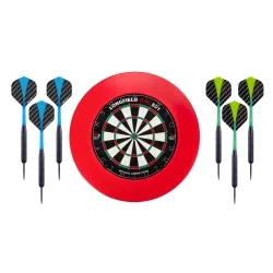 Cible Longfield Pro 501 + Surround rouge + 2 jeux de fléchettes