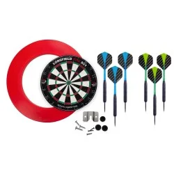 Cible Longfield Pro 501 + Surround rouge + 2 jeux de fléchettes