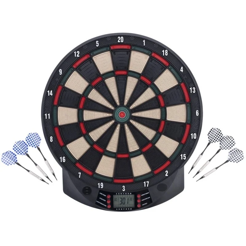 Cible électronique Longfield Darts avec 6 fléchettes pointe souple