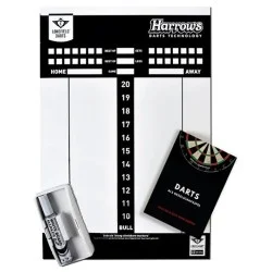 Tableau de score Longfield Darts 45 x 30 cm + règles du jeu + marqueur Maxiflo et gomme