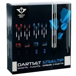 4 sets de fléchettes pointe acier laiton nickelé 21/23g Longfield Darts