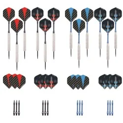 4 sets de fléchettes pointe acier laiton nickelé 21/23g Longfield Darts